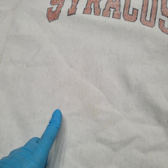 VTG Champion Reverse Weave Syracuse Short Sleeve Sweatshirt Mens XL (Tagged M) - Picture 5 of 12